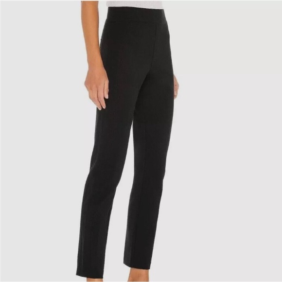 Spanx Black Perfect Pant Slim Straight Pull On Ponte Stretch Knit Career Medium - Picture 1 of 9
